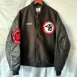 Supreme x 40 Acres Malcolm X Varsity Jacket Black